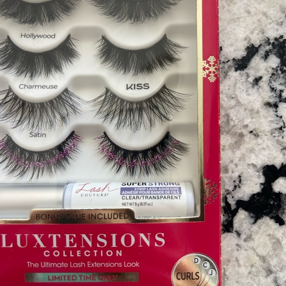 NIB Kiss Luxtensions Collection Lashes Super Slim Band Lgt. Weight 4 Pair w/Glue - Picture 5 of 5